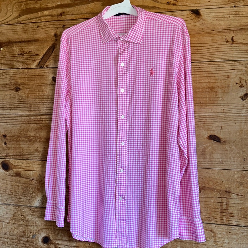 Ralph Lauren Pink Plaid Button Down Shirt